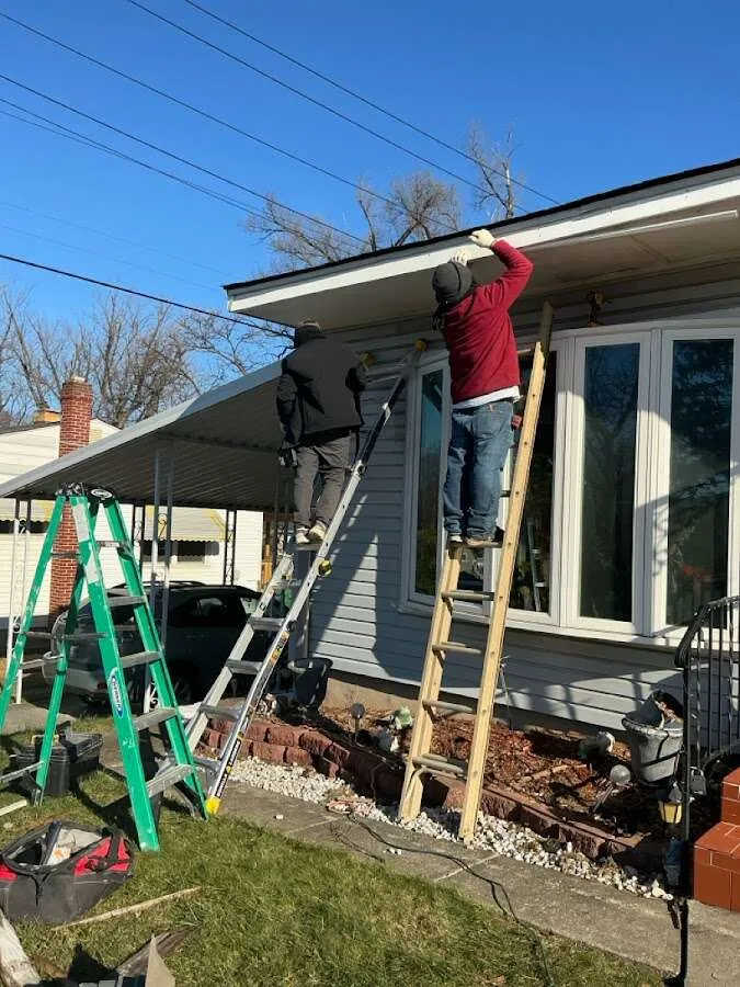 Restoration crew performing exterior repair in Ferndale
